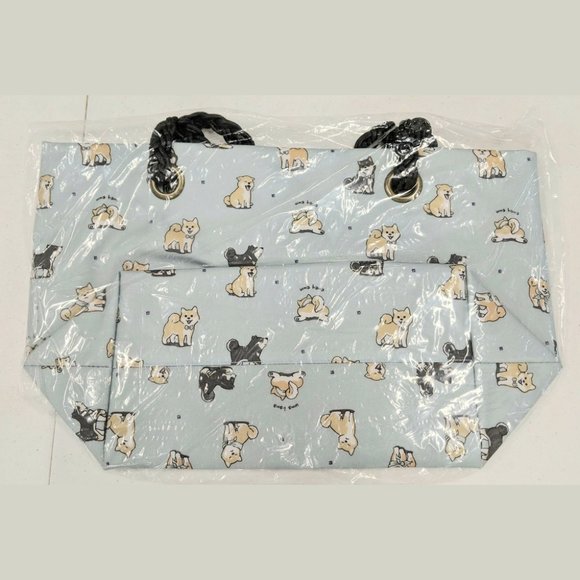 Waterproof Shiba Inu Woven Tote Shoulder Bag - Picture 10 of 13